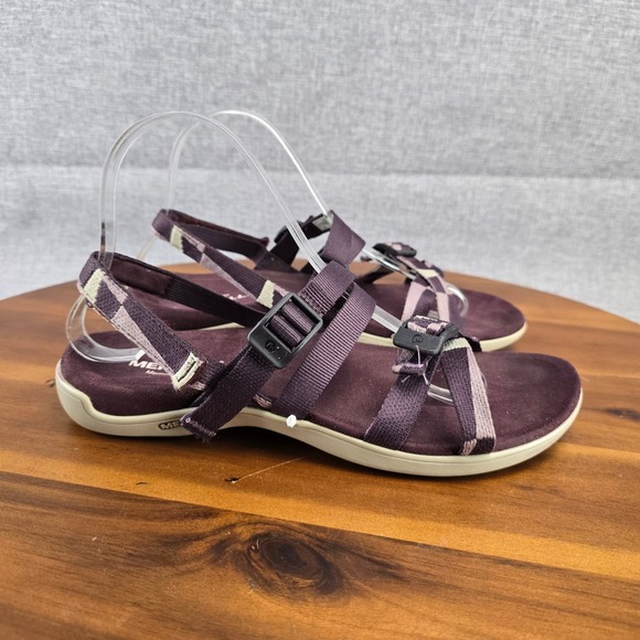 Merrell Burgundy Womens Performance Adjustable Strap Sandals US 8 EU 39 - Picture 1 of 13